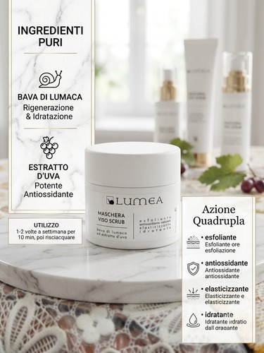 Maschera viso scrub lumea bava - scrub,